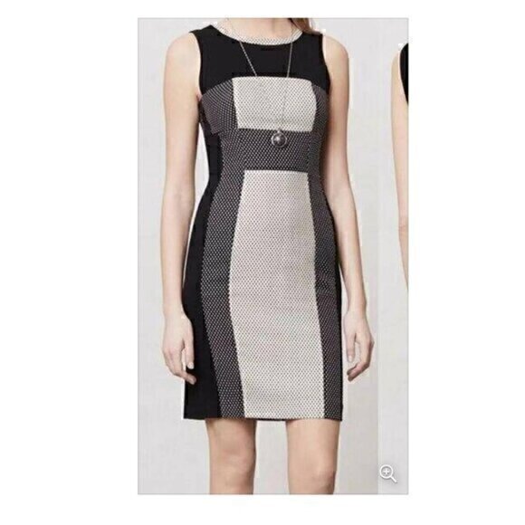Anthropologie Yoana Baraschi Sheath Channeled Dots Column Dress - Picture 1 of 6